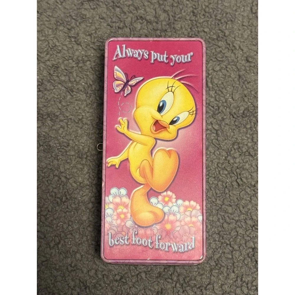Vintage Y2K Looney Tunes Tweety Bird Mini Locker Bank Tin Houston Harvest 5.5